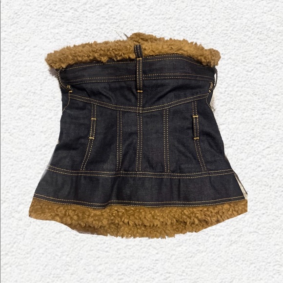 Dsquared2 denim fur corset top. - Picture 2 of 2